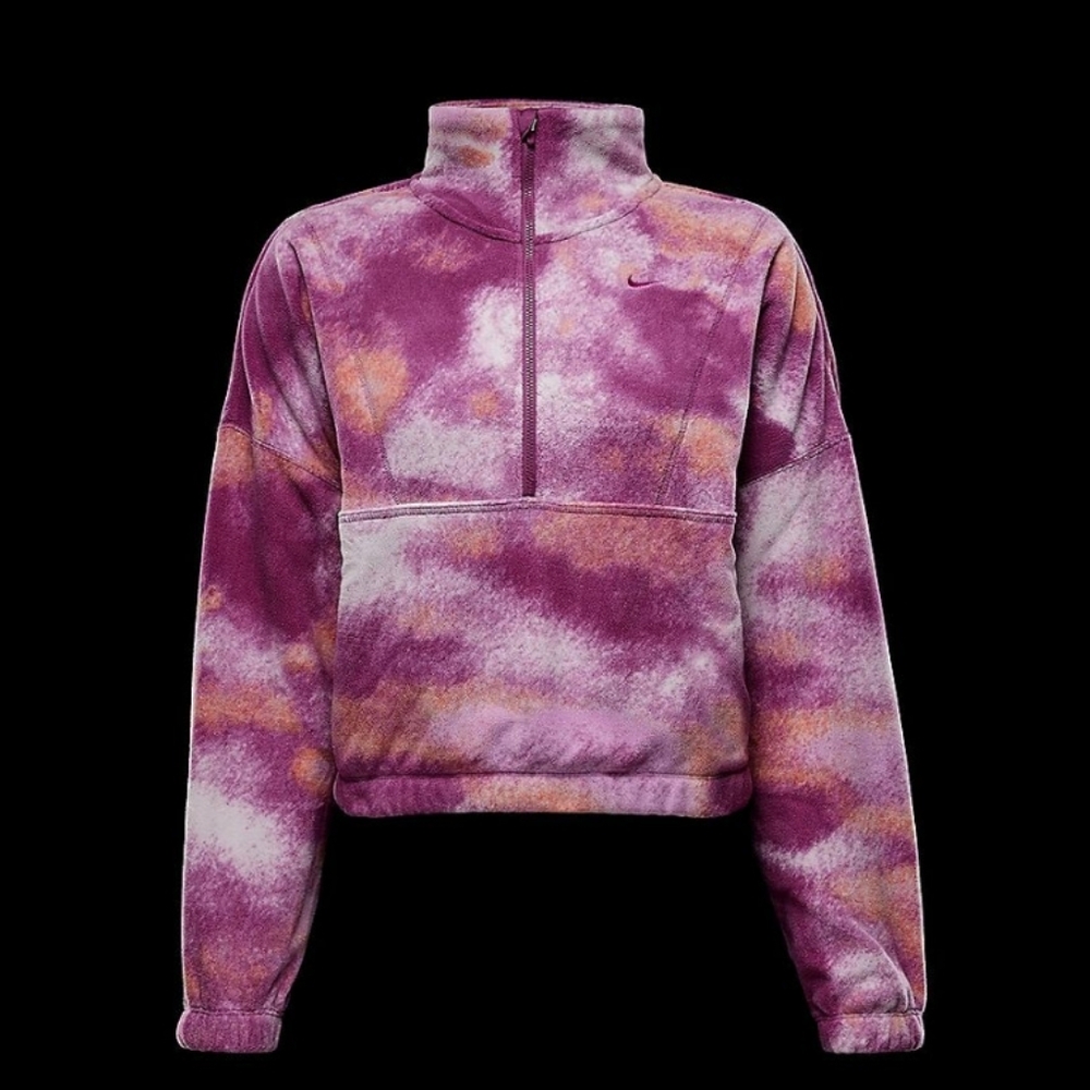 Nike one Therma-FIT oversized half zip fleece pink pullover sweatshirt new - Picture 9 of 9